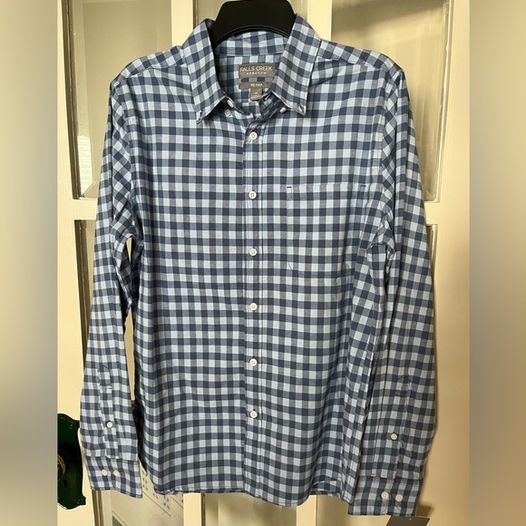 Falls Creek Men’s Oxford L/S Button Down No Tuck Shirt - Size Medium - Picture 1 of 7